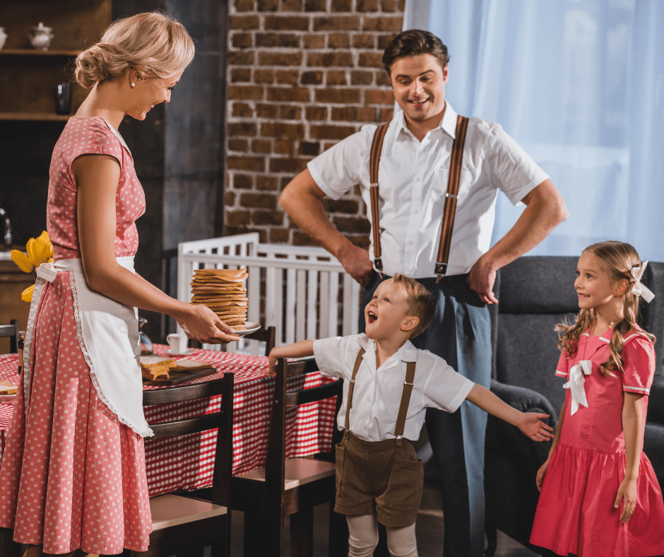 traditional 1950's family