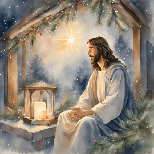 jesus next to a candle