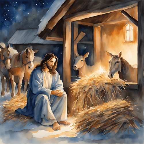 jesus at a stable
