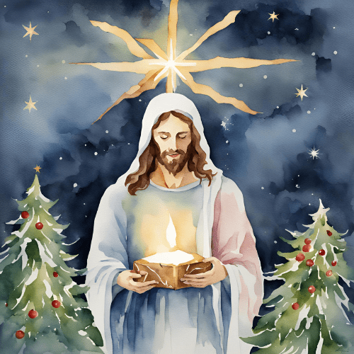 jesus on christmas scene
