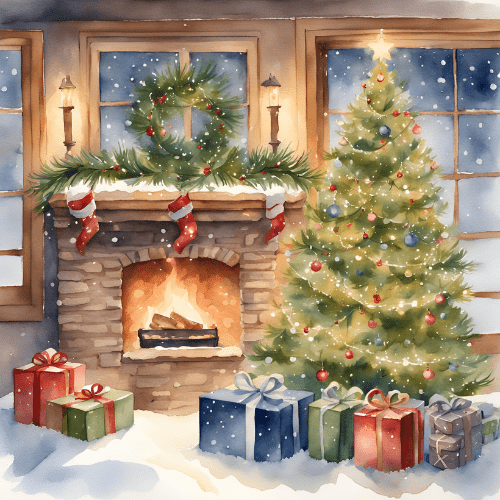watercolor christmas tree