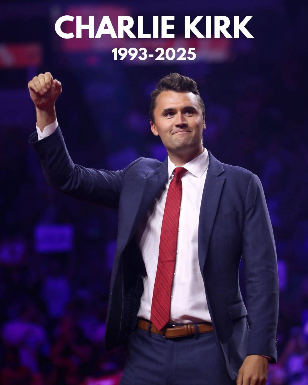 charlie kirk with fist up